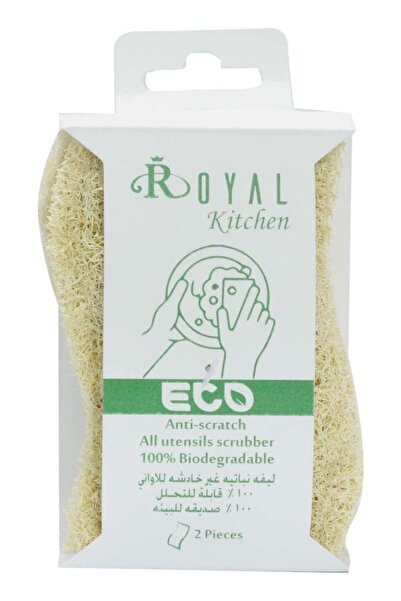 Royal 100% Natural Loofah Kitchen Scrubber Wavy Shape 1pc | Eco-Friendly Clea...