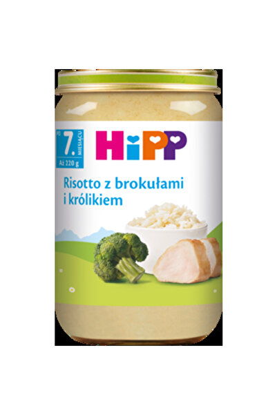 Hipp Risotto cu broccoli si iepure, HiPP, 220 g, pentru bebelusi dupa 7 luni,...