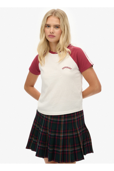 SUPERDRY Beyaz Kadın Logo Baskılı T-Shirt W1011831A