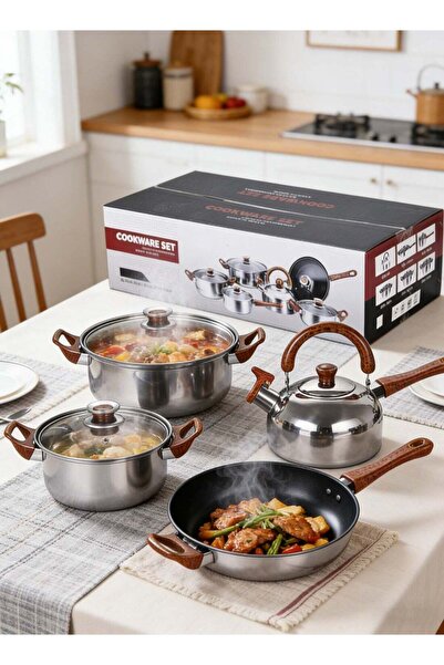 sharpdo Cookware Set, Stainless Steel Pots And Pans, Non-Stick, PFOA Free - F...