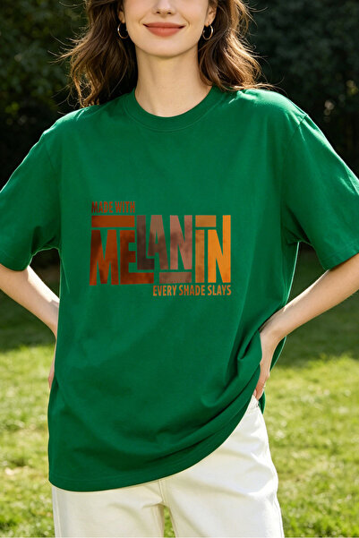 Fleck Womens T Shirts Made With Melanin Every Shade Slays Graphic Print Casua...