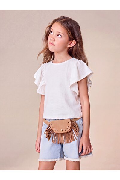 Tinymuyt Girl's Premium Quality Flywheel Sleeve Blouse Tshirt White