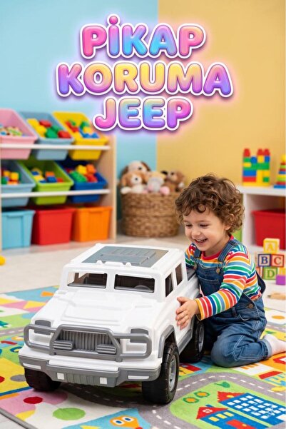 Tıfıl Toys Pick-Up Jeep Araba - Beyaz Arazi Tipi Açık Yük Kasalı 28 CM Pick-U...