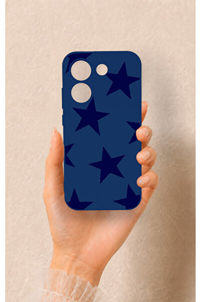 Vip Case Poco X8 Pro Uyumlu Lacivert Star Desenli Silikon Kılıf