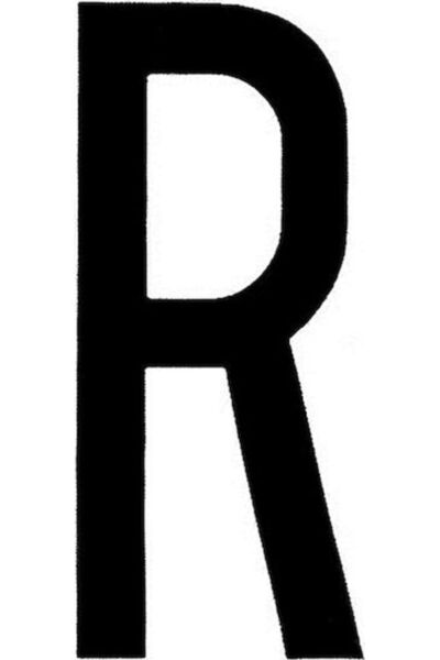 Lampa Αυτοκόλλητα Γράμματα Αυτοκινήτου  "R " 8 x 3.5 εκ. σε Μαύρο Χρώμα 1 τεμ...