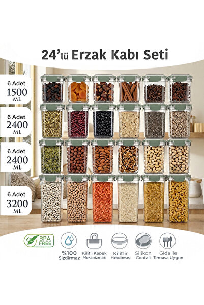 MAXİFRESH مجموعة حاويات الطعام مكونة من 24 قطعة، مانعة للتسرب مع آلية إغلاق م...