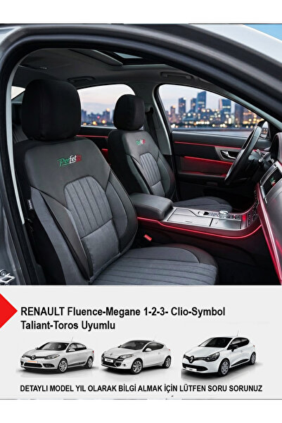 GM-DESIGN Perfetto Series Luxury Linen Car Seat Cover - (Renault Fluence-Mega...