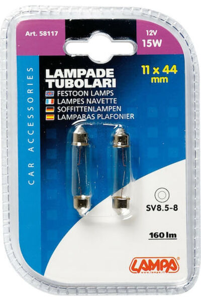 Lampa Λάμπες Αυτοκινήτου SV8.5-8 12V 15W 2 τεμάχια