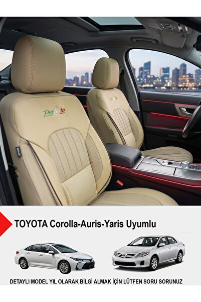 GM-DESIGN Perfetto Series Luxury Linen Car Seat Cover - (Toyota Corolla-Auris...