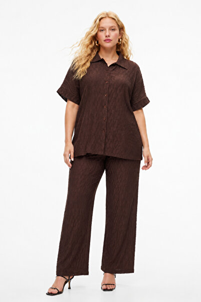 Mivoon Muslin Fabric Women's Shirt and Pants Set Xl-6Xl