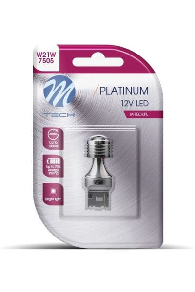 M-TECH Λάμπες Αυτοκινήτου W21W / T20 / W3x16d Canbus LED Λευκό 12-24V 3.4W 1 ...