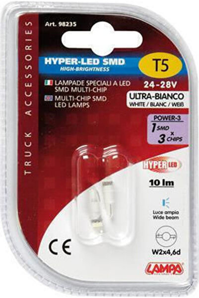 Lampa Λάμπες Αυτοκινήτου & Μοτοσικλέτας Υπερ-LED Ισχύος 3 Λευκά T5 LED 24-28V...
