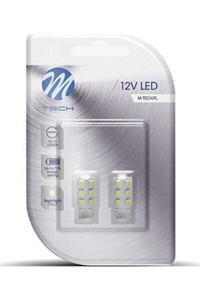 M-TECH Λάμπες Αυτοκινήτου & Μοτοσικλέτας T10 / W5W LED 12V 2 τεμάχια