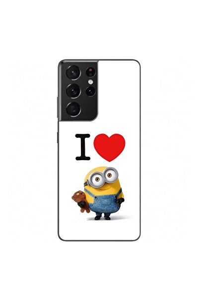 OEM Husa compatibila cu Samsung Galaxy S21 Ultra Silicon Gel Tpu Model I Love...