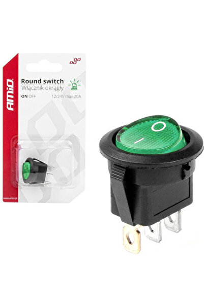AMIO Car On/Off Switch 12V-24V Universal Green Code: 03084