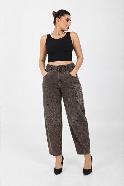 ZANESSİ FASHION Pantaloni de damă Mom Fit din denim Lycra cu talie înaltă și ...