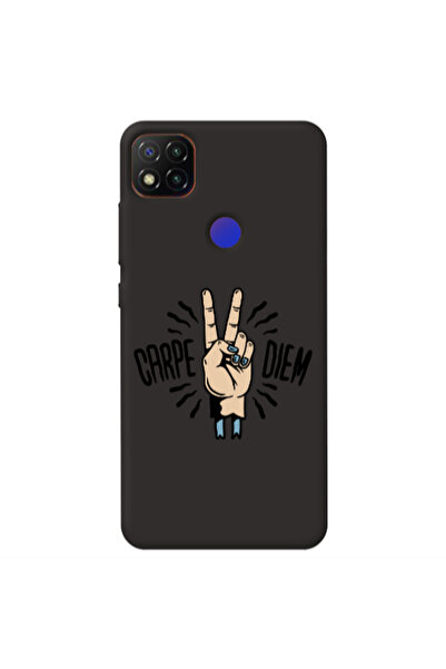 Other Xiaomi Redmi 9c Carpe Two Diem Black Colored Silicone TPU Θήκη