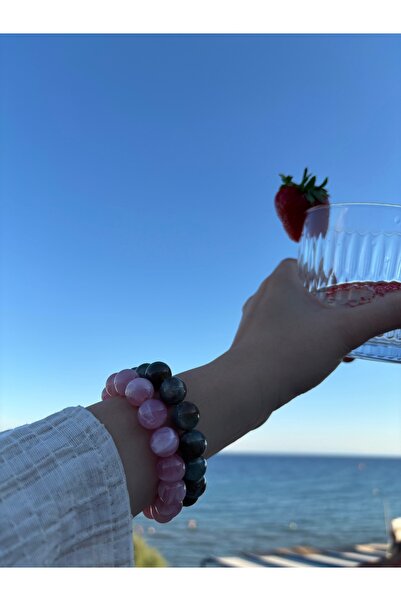 Xui Yeni Sezon Esnek 2’li Bileklik Seti / Akrilik Bileklik Toz Pembe&Mermer D...