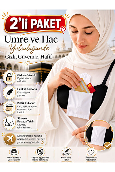 mirach 2'li Paket Umre Ve Hac Için Sütyene Takılan Gizli Cüzdan Seyahat Para ...