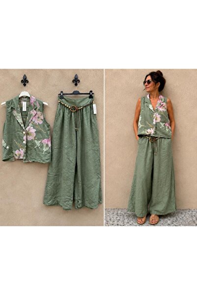 MENSAR OTANTİK 100% linen vest and trousers set, standard size 38/46, fits up...