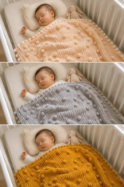 FLY LIFE Hand Knitted Velvet Baby Blanket