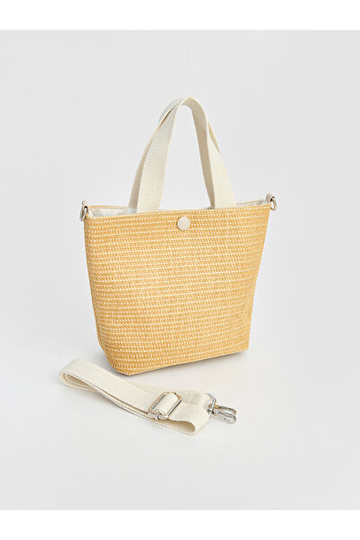 LC Waikiki Wicker-look shoulder bag for girls