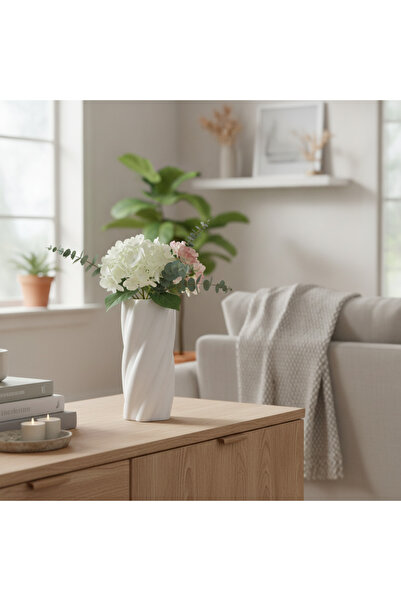 OEM White Ceramic Vase 27x12 cm