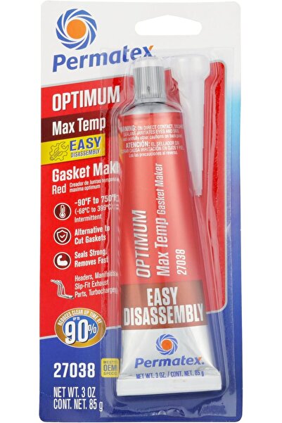 Permatex High Temperature Gasket Maker Optimum Red 27038, 3.35 oz