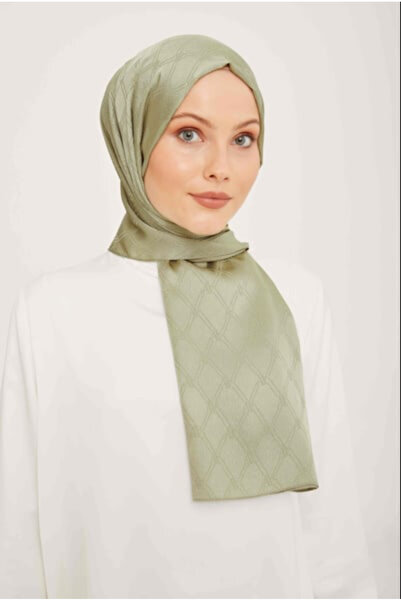 Armine Trend Jan Jan Soft Yeşil Monogram Desenli Jakar Şal 6 - 21119