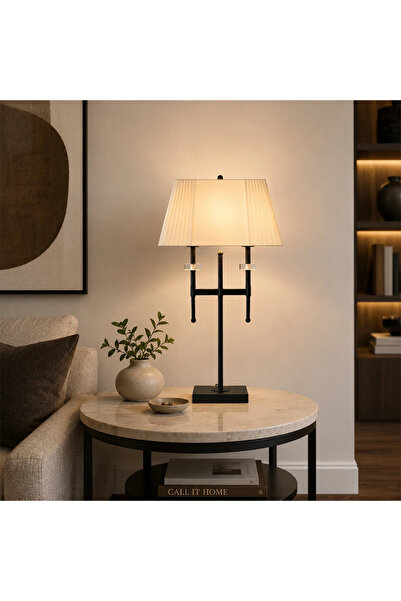 Mily Modern Table Lamp with Two Heads - Black