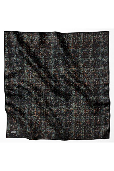 Aker Sura Silk Scarf Black Batik Pattern
