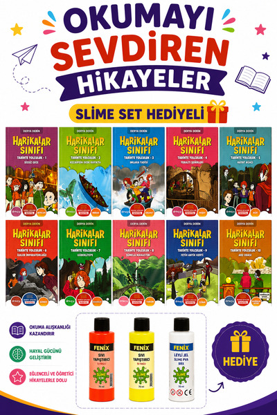 drk çocuk yayınları 3.ve 4.Sınıflar İçin Harikalar Sınıfı Hikaye Seti (Slime ...
