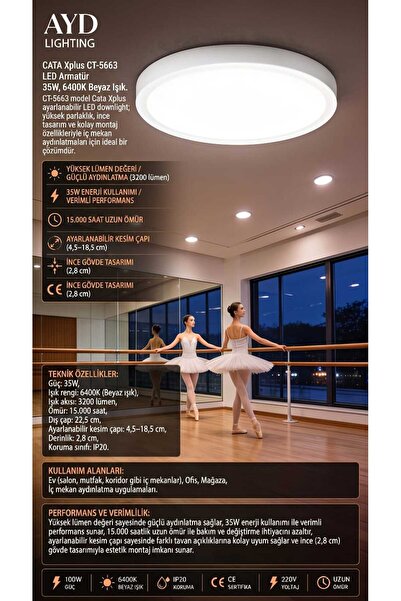 Cata CT-5663 XPLUS LES PANEL ARMATÜR 35W