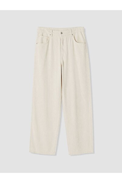 LC Waikiki Xside Ecru Relax Fit Gabardine Men's Trousers