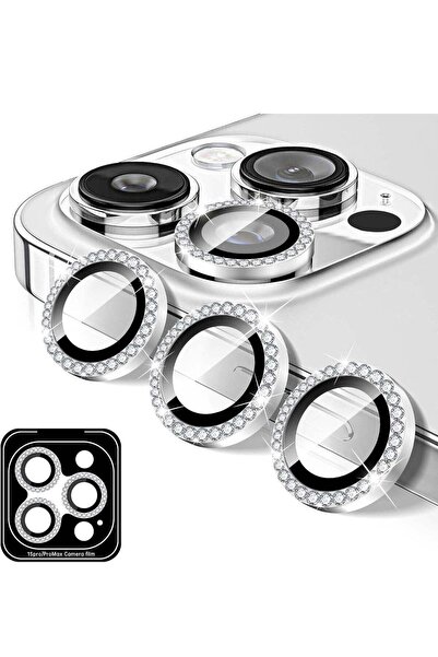 ELTRAZONE Silver Diamond Camera Lens Protector for iPhone 16 Pro/Pro Max – Bl...
