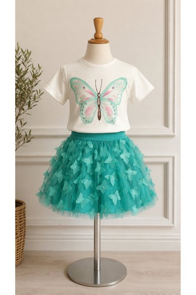 Çiko Çocuk Giyim 🦋   Butterfly Detailed Girls' Set 🦋