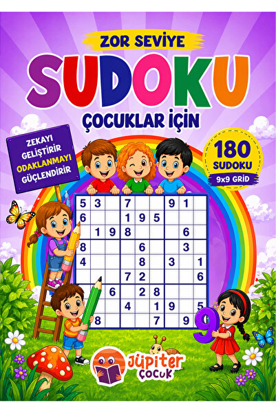 Jüpiter Çocuk Yayınları Çocuklar İçin Zor Seviye Sudoku Kitabı | 180 Bulmaca ...