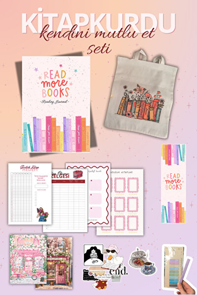 Flowery Paper Kitapkurdu Kendini Mutlu Et Seti'i , Hediye , Defter , Ayraç
