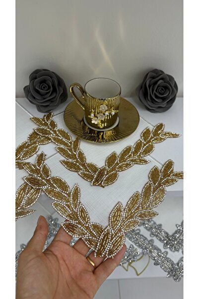 ZARİF İŞLEME 2’li gold taşlı sunum peçetesi