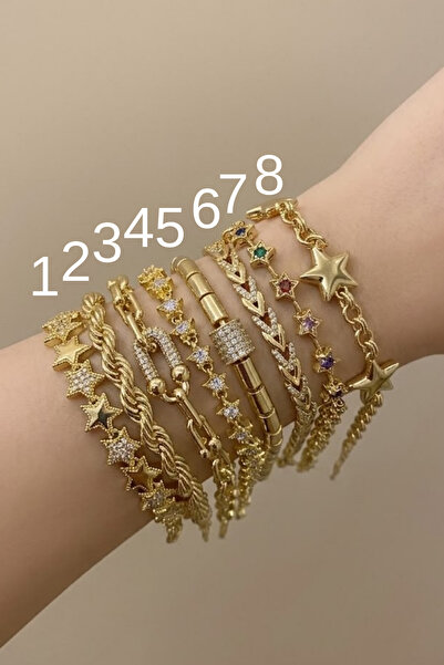 Jaida Moda Gold 14k Altın Kaplamalı Cm Jewelry Çelik Bileklik (1 ADET)