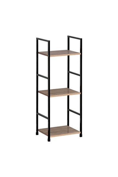 Adore Biblioteca-raft Bitok stejar-otel, negru, 29x24x80 cm - Stejar