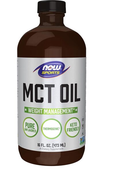 Now MCT Oil Dietary Supplement for Athletes, Unflavored - 473 ml