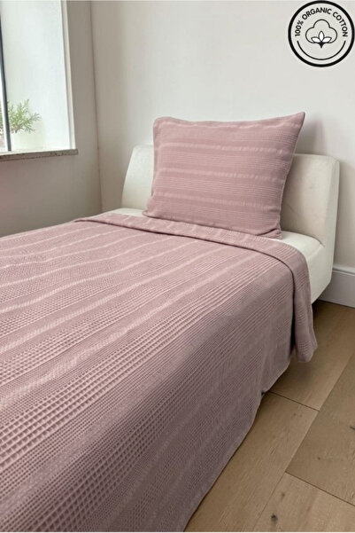 VESSİNOHOME Set piqué 100% bumbac pentru o singură persoană cu borduri (Pike-...