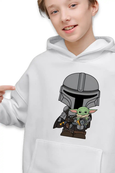 OEM Παιδικό Φούτερ με Κουκούλα για Αγόρια Mandalorian Grogu Baby Yoda Star Wars