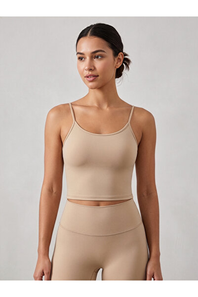 To Bare Kadın İnce Askılı Crop Atlet Basic Esnek Fit Bluz