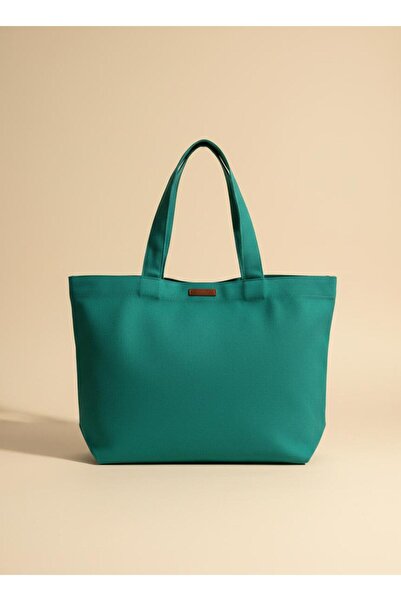 Vogue Visage Minimalist Sage Green Canvas Tote Bag