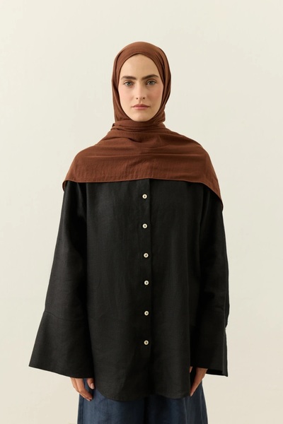 Modakaşmir Neo Cotton Shawl Cocoa