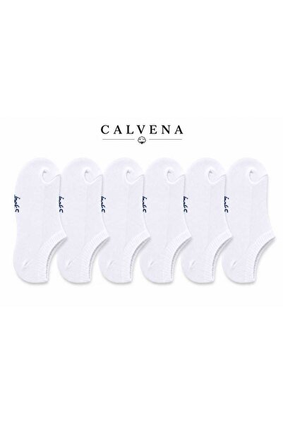 Calvena Unisex Children's Cotton 6 Pairs White Invisible Socks