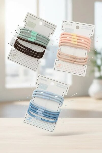 Miniso Lisanslı Sport Serisi Saç Lastiği 8’li Set – Aktif Kullanım 11 Cm