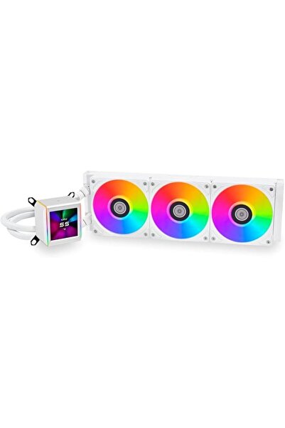 Lian Li Galahad II LCD CPU Liquid Cooler - White, 360mm, ARGB Fan